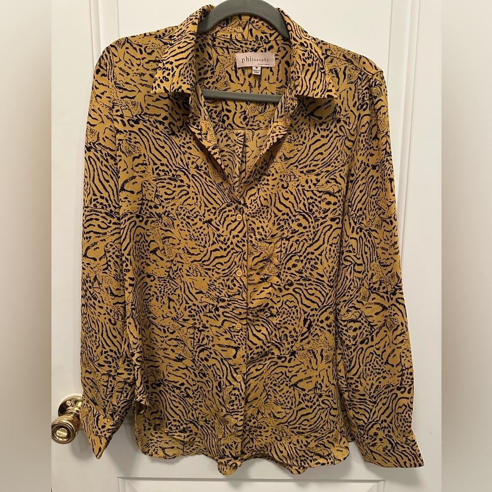 Philosophy Yellow and Black Patterned Top